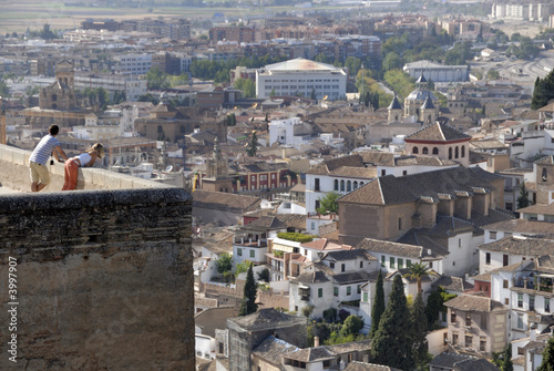 View at Granada from the castle of the Alhambra Granada Spain