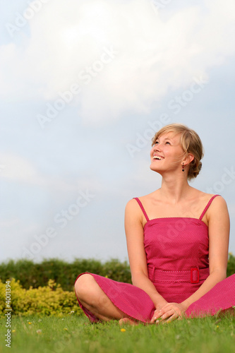 Woman sitting outdoors