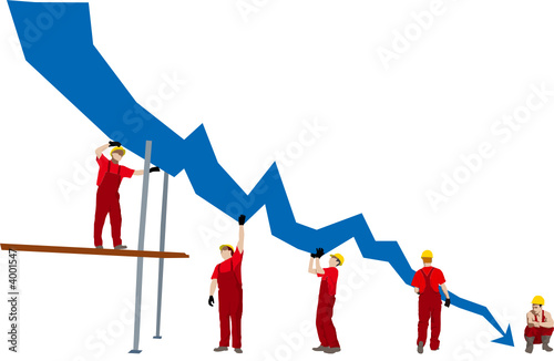 Business failure and depression graph representing bankrupt