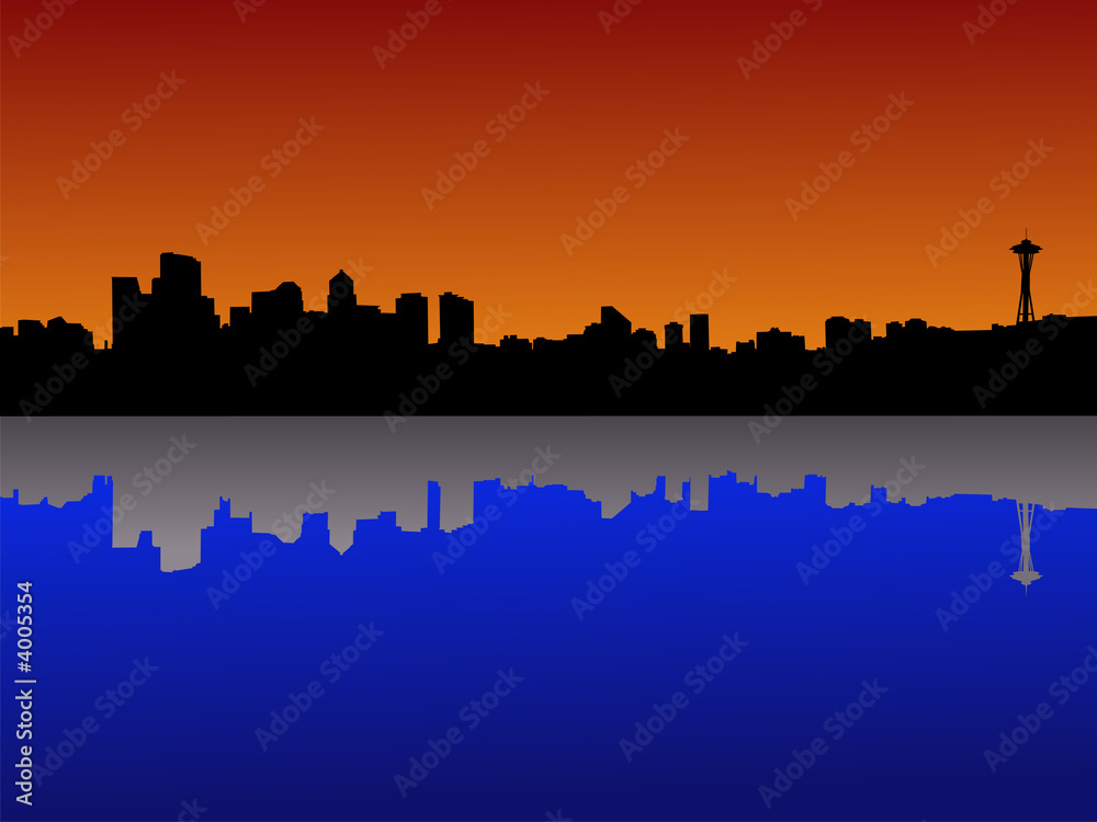 Obraz premium Seattle at dusk