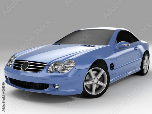 light-blue sports car