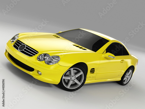 yellow sports car