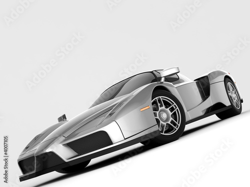 silvery sports car
