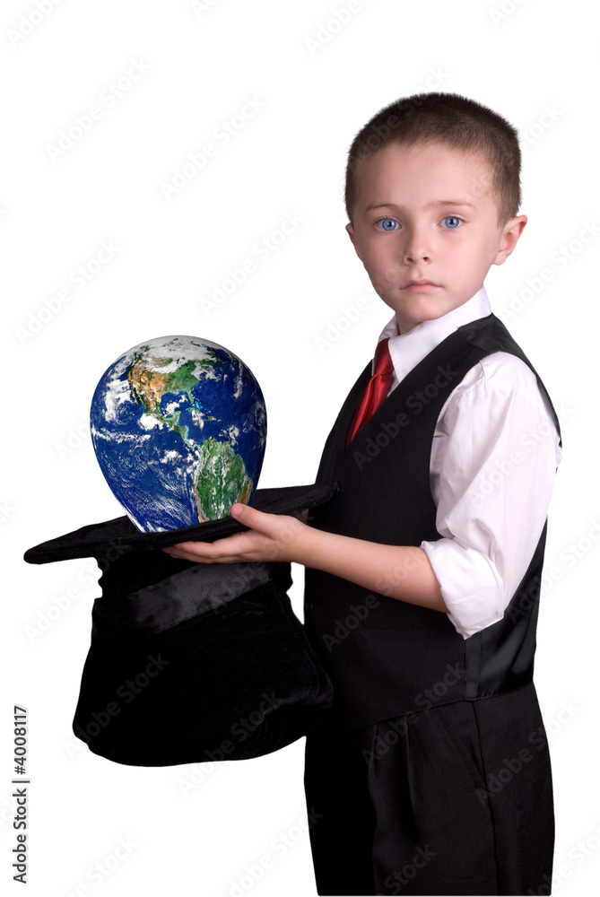 Child Magician with globe Child Magician with globe