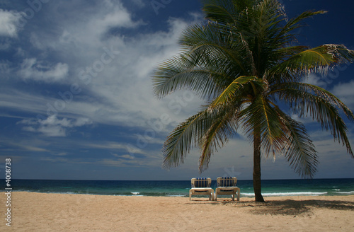 Fototapeta Naklejka Na Ścianę i Meble -  Sun Chairs on the Beach