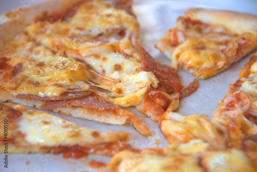 Delicious slices of pizza photo