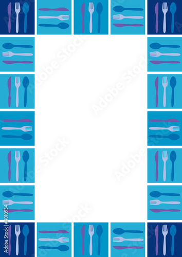 Border with spoons, knifes and forks