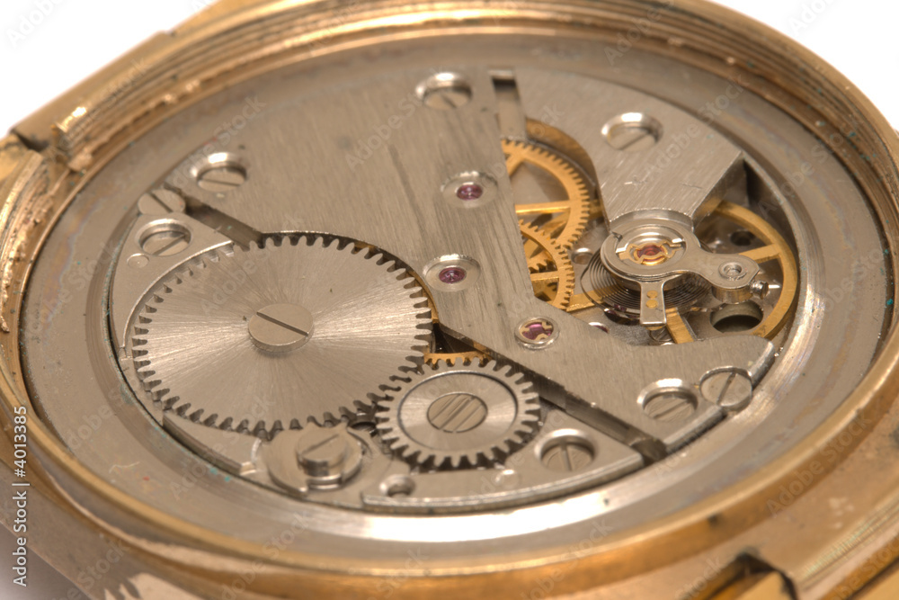 Watch mechanism close up Watch mechanism close up