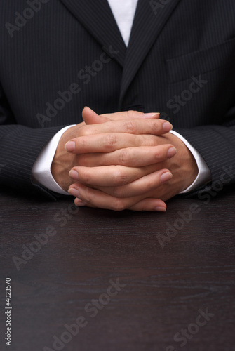 Business woman at contract table
