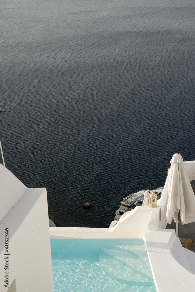 pool at villa over sea