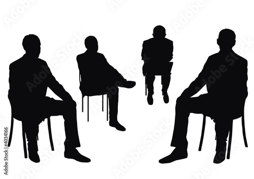 isolated businessmen on chair