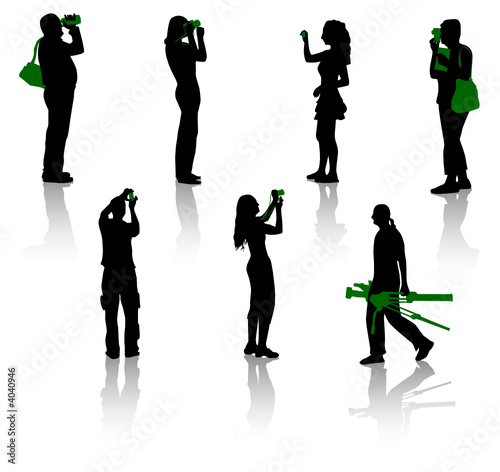 Silhouettes of photographer and cameraman - 3