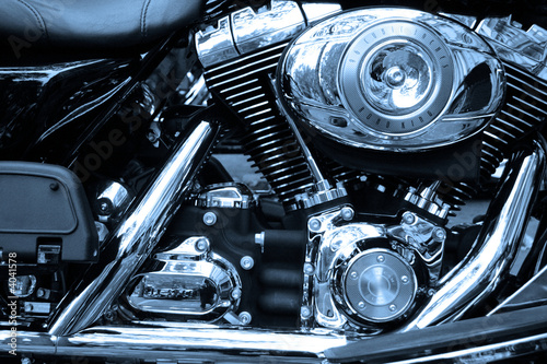 Gros plan sur le moteur d'un moto de légende #4041578