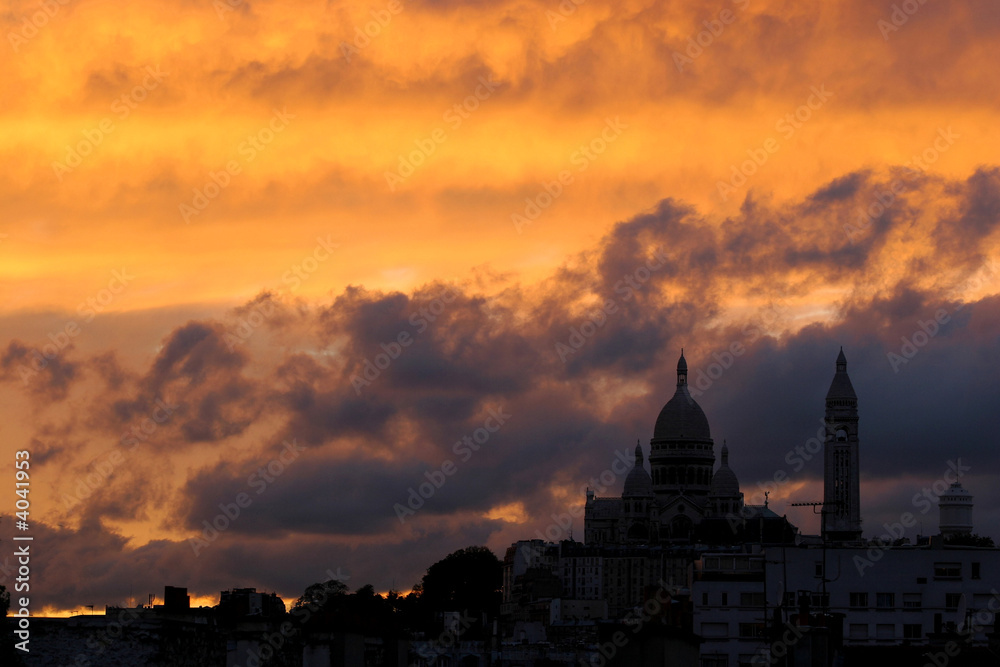 Obraz premium Coucher de soleil, Montmartre, Paris