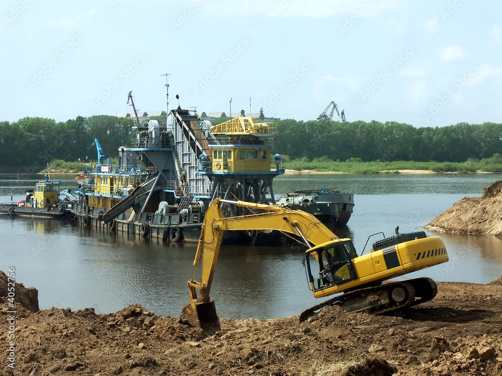 Working in the river Working in the river