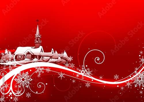 Abstract red xmas - Highly detailed illustration