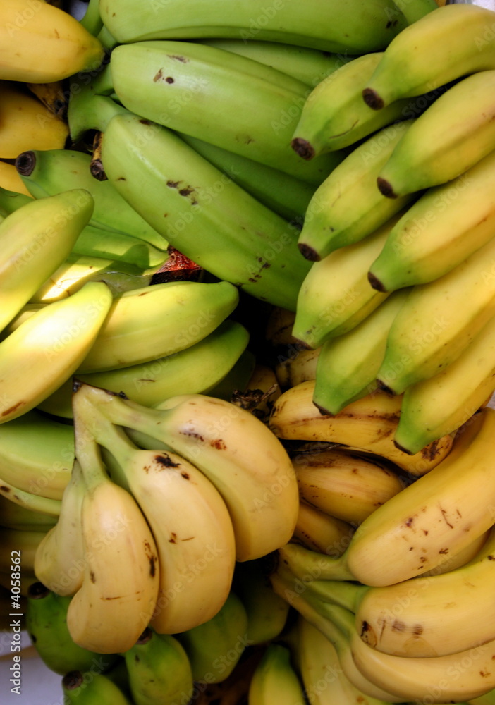 Fresh organic bananas for sale at market