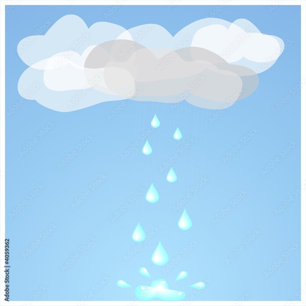 Dripping cloud for decoration, weather forecasts, etc. Dripping cloud for decoration, weather forecasts, etc.