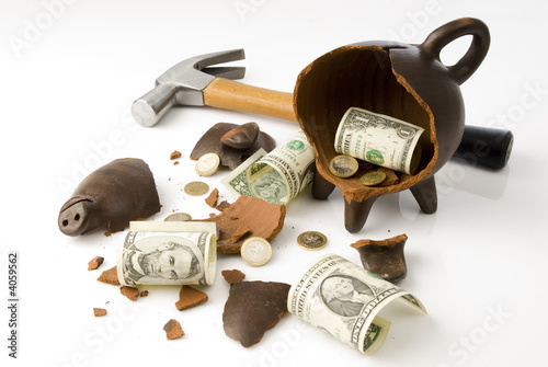 broken piggy moneybox