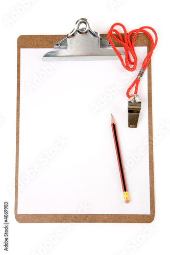 Clipboard and Whistle photo