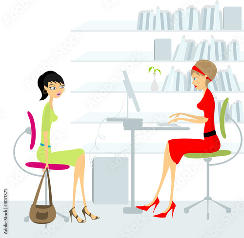 A young woman gets a job interview