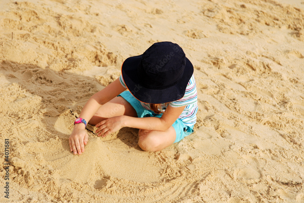 Children playing sands at the beach Children playing sands at the beach