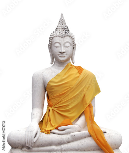 Canvas Print Statue de boudha sur fond blanc