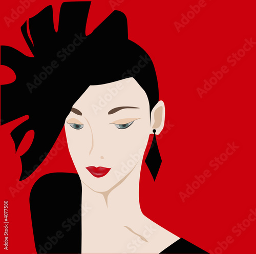 woman and red