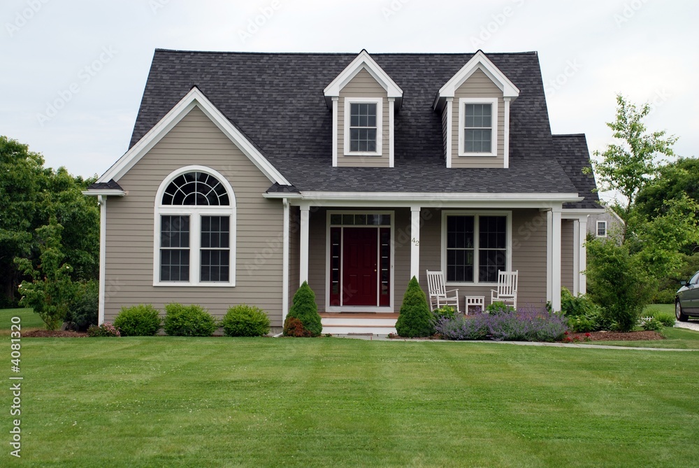 Simple Gray Cape Cod Style Vacation Home