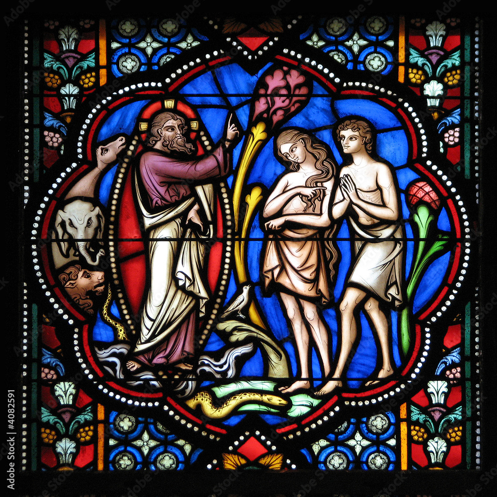 bruxelles - cathédrale saint michel - adam et eve