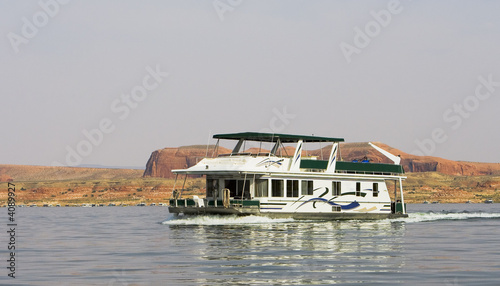 Houseboat on the water at Lake Powell