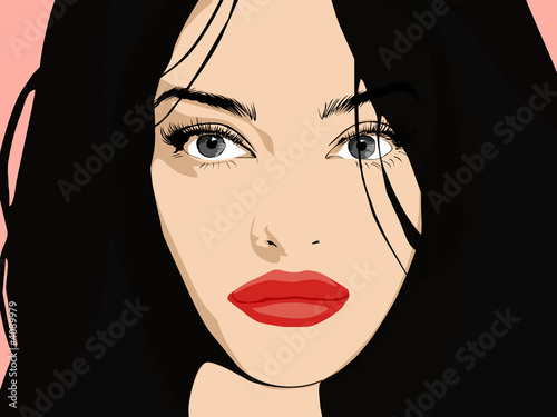 Gorgeous girl with long hair: Vector