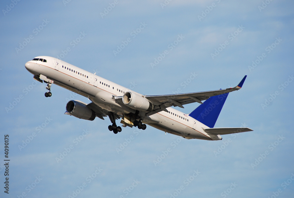 Modern passenger airplane taking off Modern passenger airplane taking off