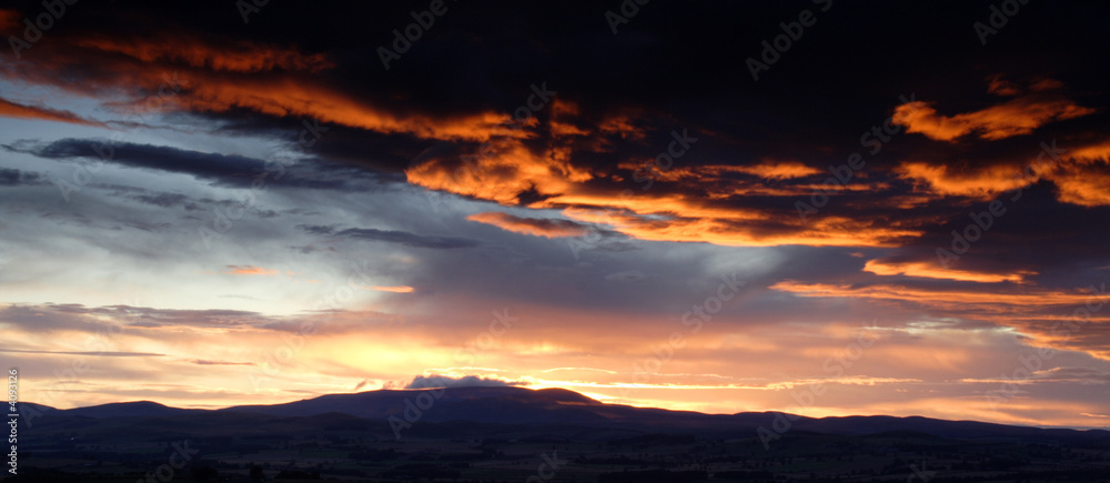 Sunset over the Cheviots