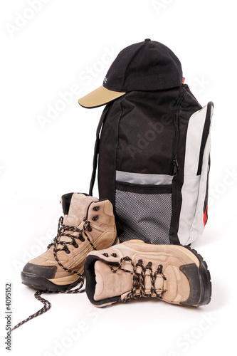 Konstfotografi Chaussure de randonnée et sac a dos