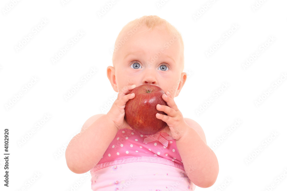 baby and apple