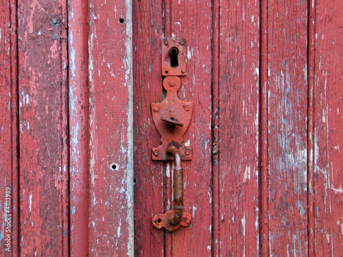 Clanche de porte rouge photo