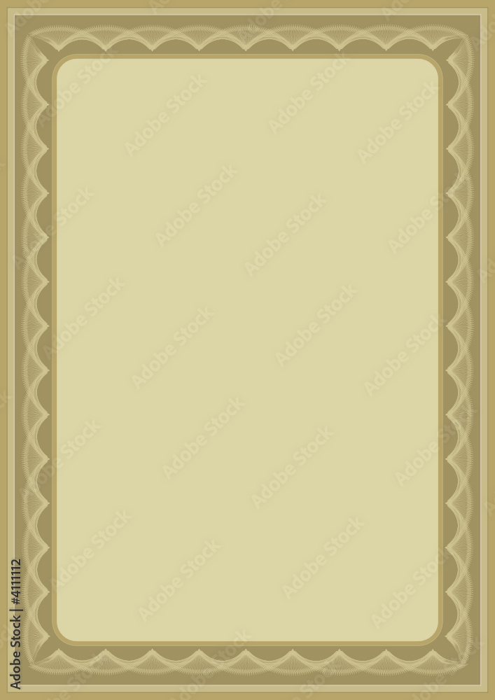 green vector certificate background with many vignettes Stock Vector