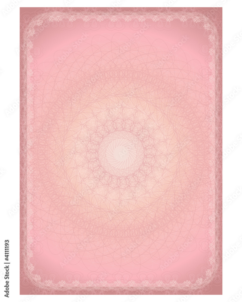 pink vector certificate background with many vignettes Stock Vector