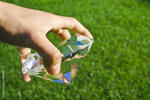 Holding a diamond
