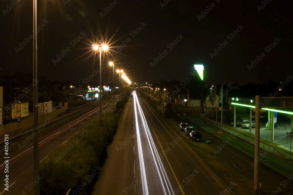  Motorway, traffic at nightfall
