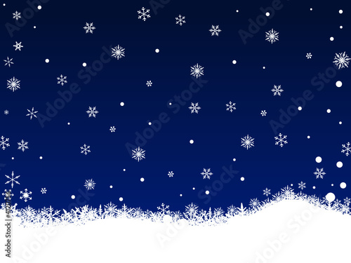 White SnowFlakes on a Blue Background
