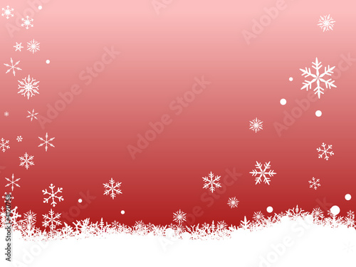 White Snow on a Red Background