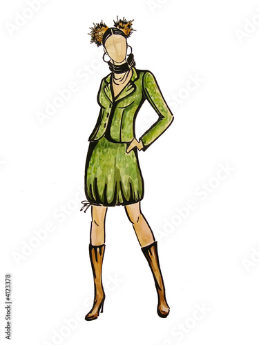 model in green