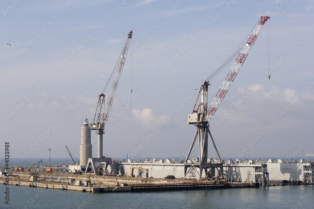 loading cranes on dockside