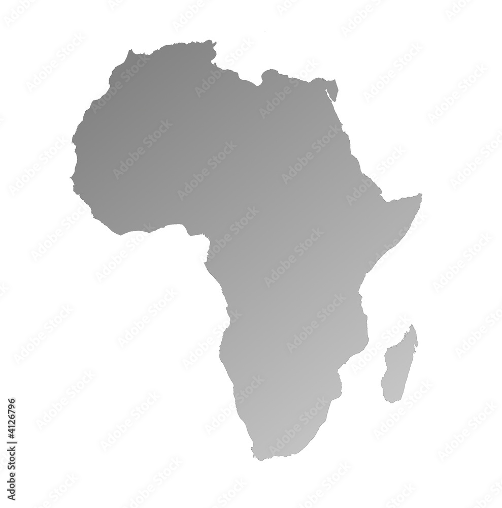 Detailed gray gradient map of Africa