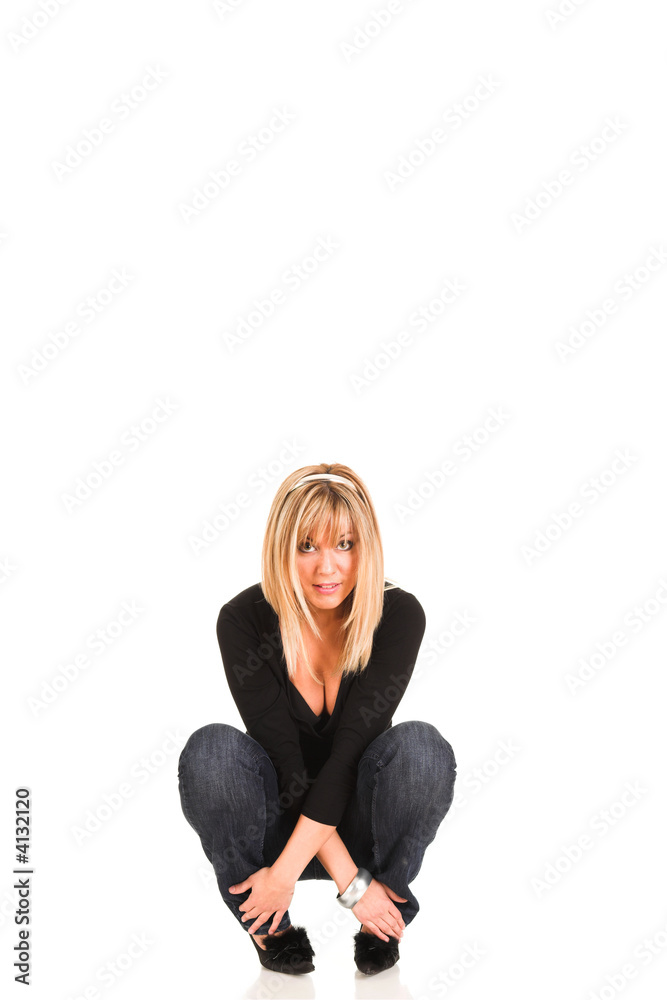 beautiful young woman on white background beautiful young woman on white background