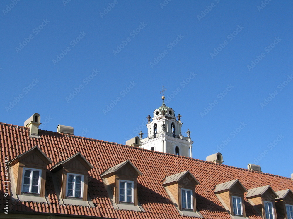 Baroque tower of Vilnius St John church 