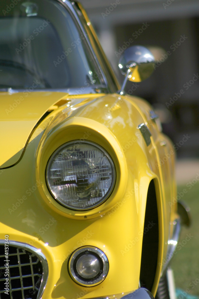 yellow classic car