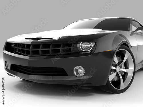 black sports car